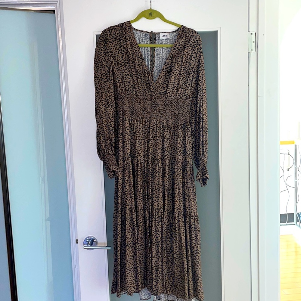 Lini Leopard Print Dress Large
